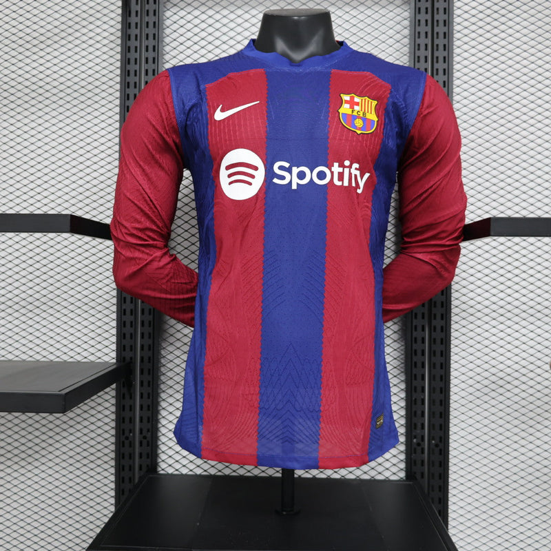 Camisa Barcelona 23/24 Manga comprida (Versão jogador)