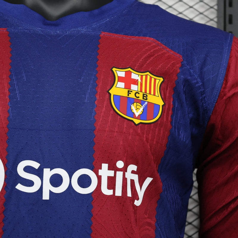 Camisa Barcelona 23/24 Manga comprida (Versão jogador)